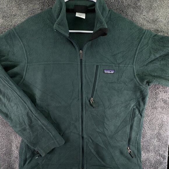 Patagonia Synchilla Mens Green Full Zip Jacket W/ Pocket Large Fleece Adult - Picture 1 of 15